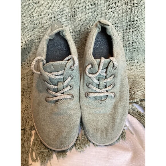 Women's Allbirds Wool Runners Lace Up Shoes Size W8 Light Green/Grey Tennis Shoe - Picture 1 of 9